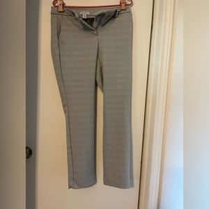Gray and white plaid slacks